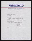 Letter from Harlan E. Boyles to Betty S. Speir